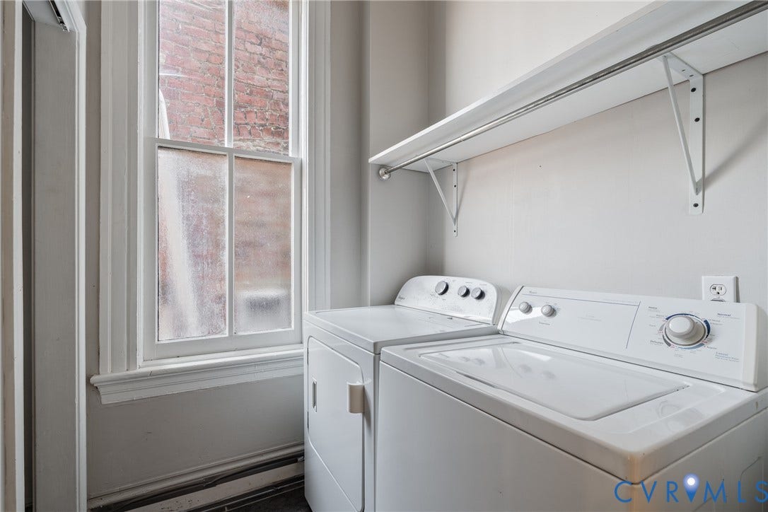 2016 Princess Anne Avenue, Union Hill, Richmond, VA 23223 Dedicated laundry area featuring a white top-load washer and front-load dryer