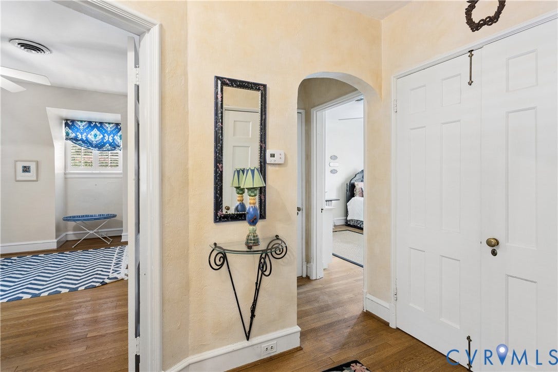 Upstairs hall showing large linen closet