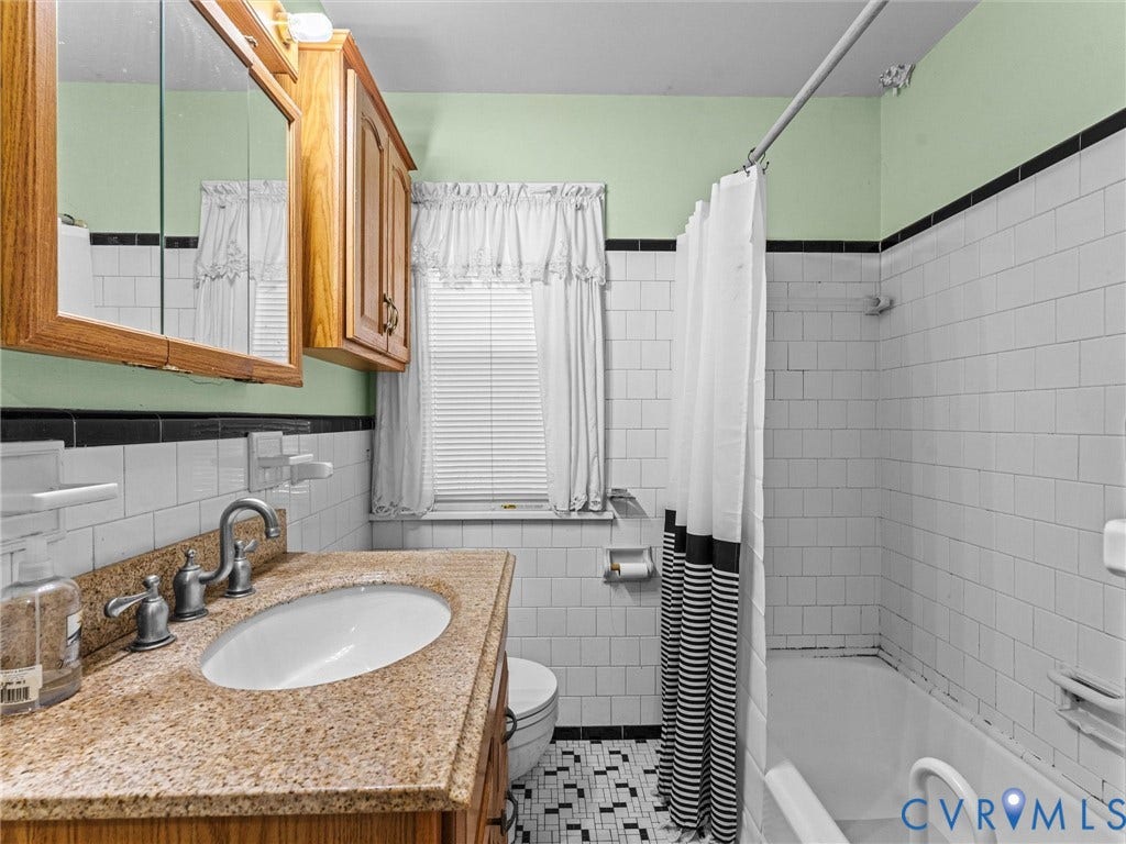 9633 Shamrock Drive, Centralia Gardens/Salem Woods, Chesterfield, VA 23237 Bathroom featuring a vanity with a granite-style countertop, an undermount sink, and a chrome faucet
