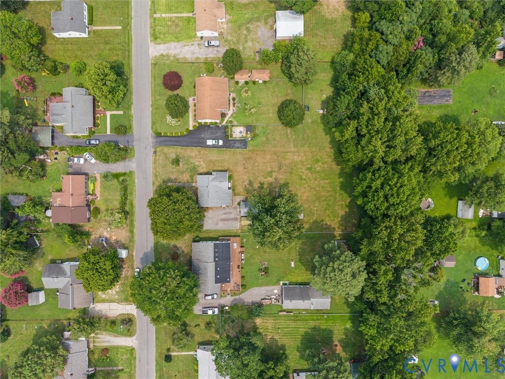 9633 Shamrock Drive, Centralia Gardens/Salem Woods, Chesterfield, VA 23237 Aerial overview highlighting a residential area with street access