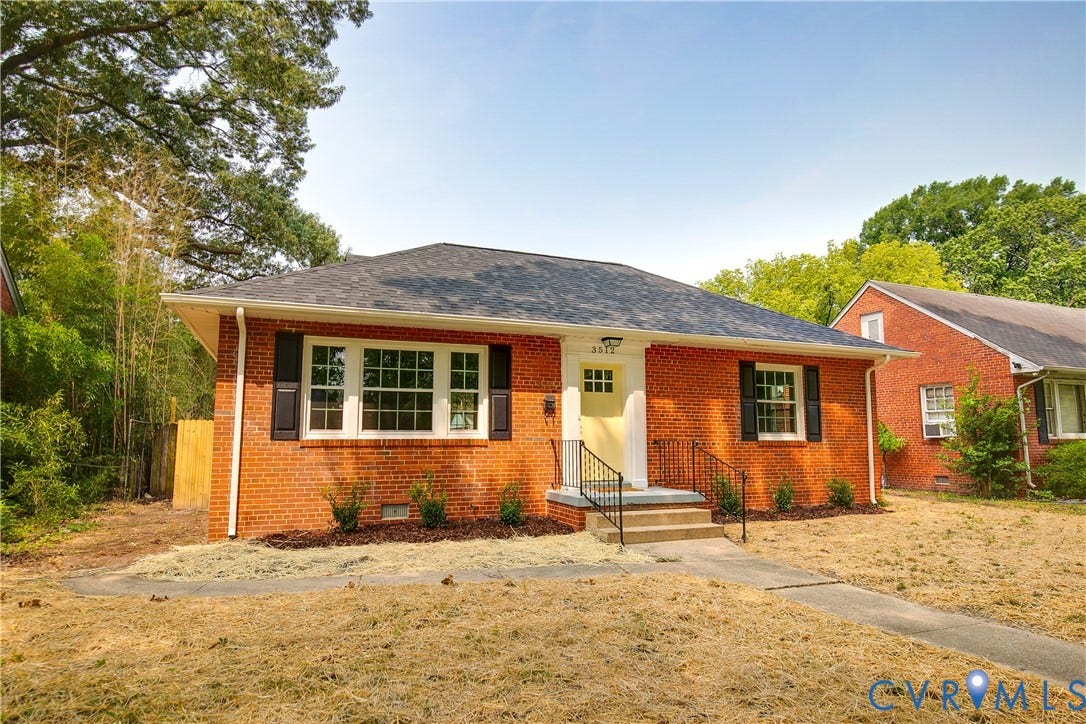 3512 Fendall Avenue, Edgewood, Richmond, VA 23222 Brick exterior with a dark shingle roof and white soffits