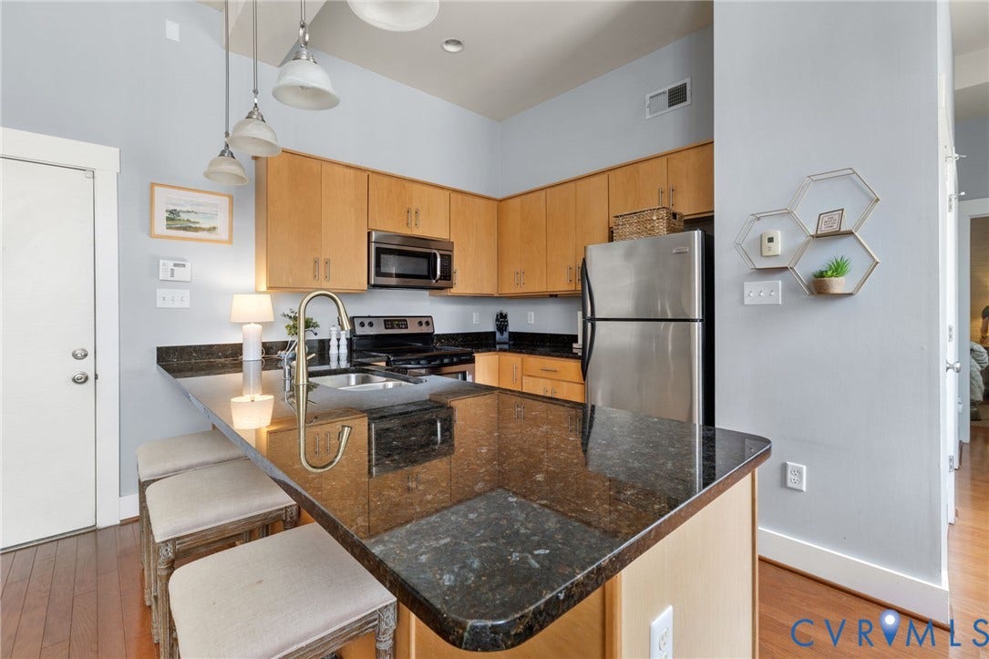 2318 Herbert Hamlet Alley, #U4, Richmond, VA 23220 Recessed and pendant lighting are a wonderful feature and notice the beautiful hardwood floors that run thru the entire space.