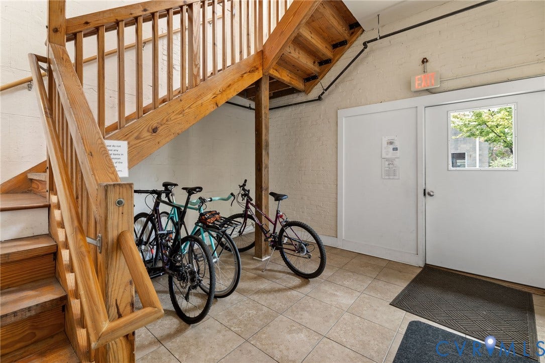 2318 Herbert Hamlet Alley, #U4, Richmond, VA 23220 Interior Lobby with space for Bikes. Mailboxes are in this space as well.