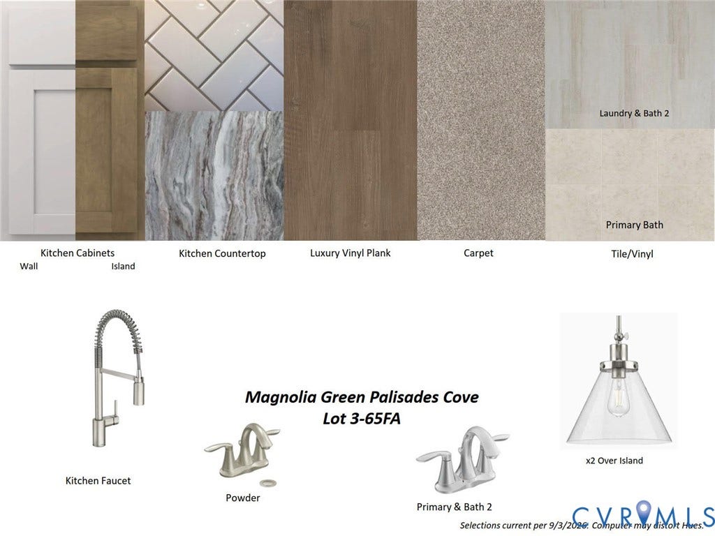18761 Palisades Cove Trail, Palisades Cove, Moseley, VA 23120 Collage shows design finishes in the home.