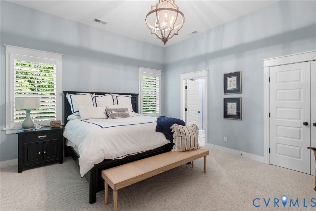 1925 Muswell Court, Hallsley, Midlothian, VA 23112 Bedroom featuring light blue walls and plush carpet flooring