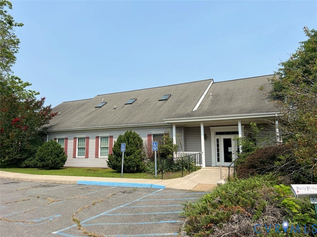 4064 James Madison Highway, Fork Union, VA 23055 Rear of building, main entrance, parking for 30+ cars