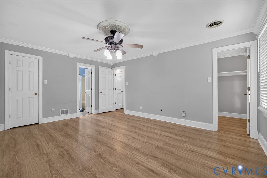 8436 Sir Lionel Place, Kingsland Wood, Ampthill, VA 23237 Wood-finish flooring with light gray walls and white trim