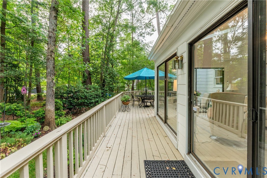 1905 Tunbridge Drive, Henrico, VA 23238 Expansive outdoor deck featuring wood-finish flooring and a white railing system