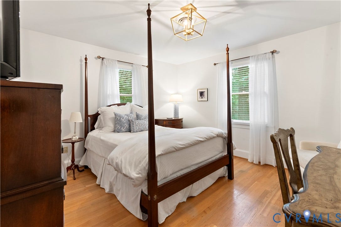 1905 Tunbridge Drive, Henrico, VA 23238 Light-filled room featuring wood-finish flooring, white walls, and a geometric flush-mount ceiling light fixture