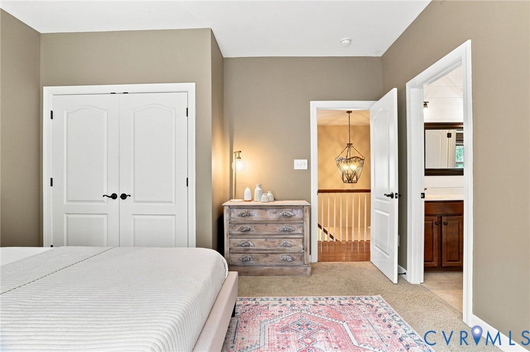 3655 Stone Harbor Drive, Midlothian, VA 23113 Bedroom featuring light tan walls, white trim, and tan carpet