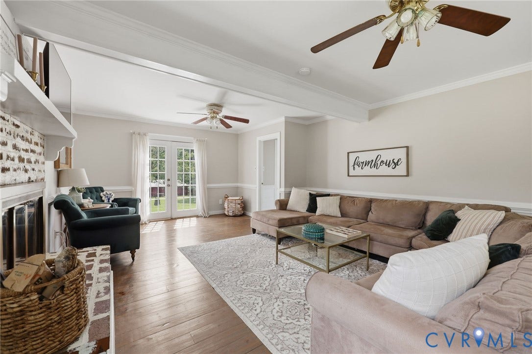 1669 Huguenot Trail, Eastern Powhatan, Powhatan, VA 23139 French Doors to Patio. 2 Fans.