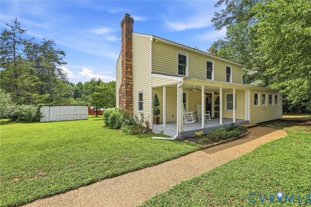 1669 Huguenot Trail, Eastern Powhatan, Powhatan, VA 23139 Two-story Farmhouse with Front Porch