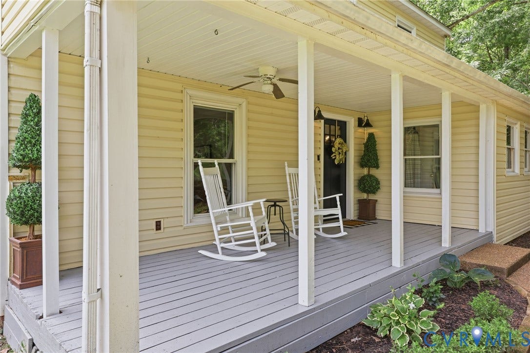 1669 Huguenot Trail, Eastern Powhatan, Powhatan, VA 23139 Covered Front Porch w/ 2 Fans