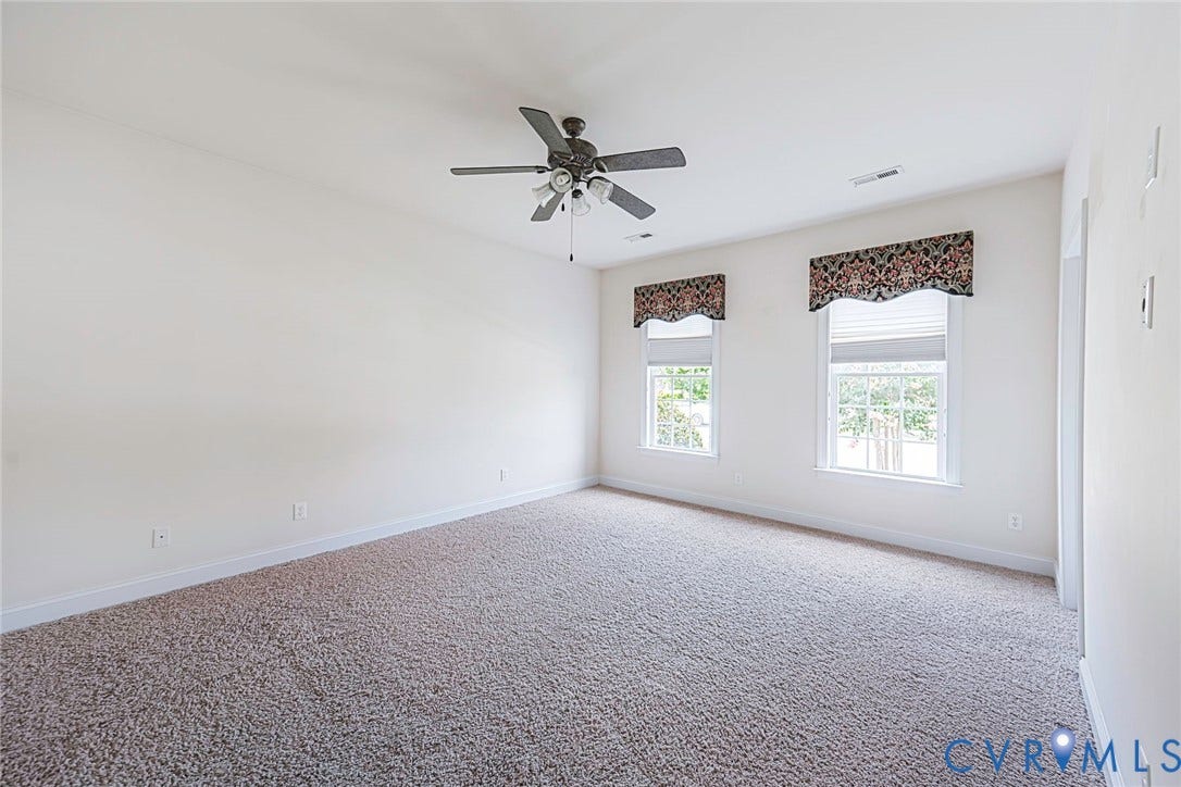 4309 Village Creek Drive, Chester, VA 23831 Spacious room featuring neutral carpeting, large walk in closet and twin windows