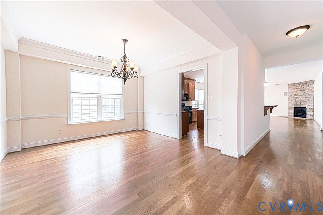 4309 Village Creek Drive, Chester, VA 23831 Wood floors, crown molding, chair railing, custom shades