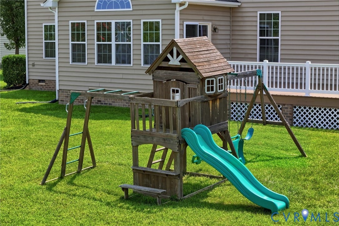 1819 White Mountain Drive, Mount Blanco On The James, Chester, VA 23836 Spacious backyard with a vibrant green lawn