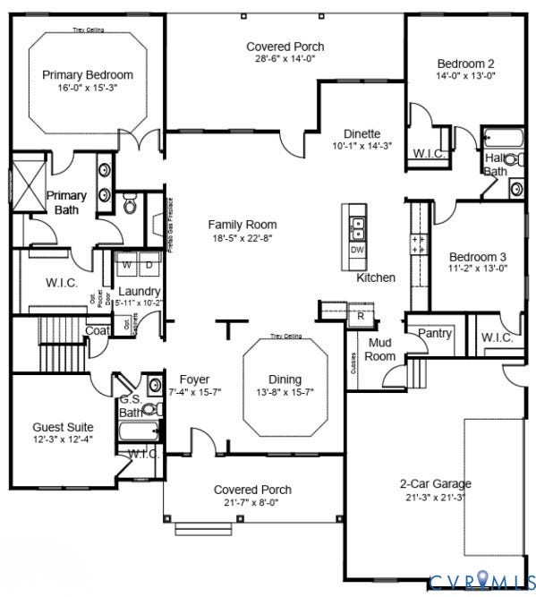 1397 Meadow Grove (Lot 10) Drive, Meadow Grove, Powhatan, VA 23139 Plan of permitted home