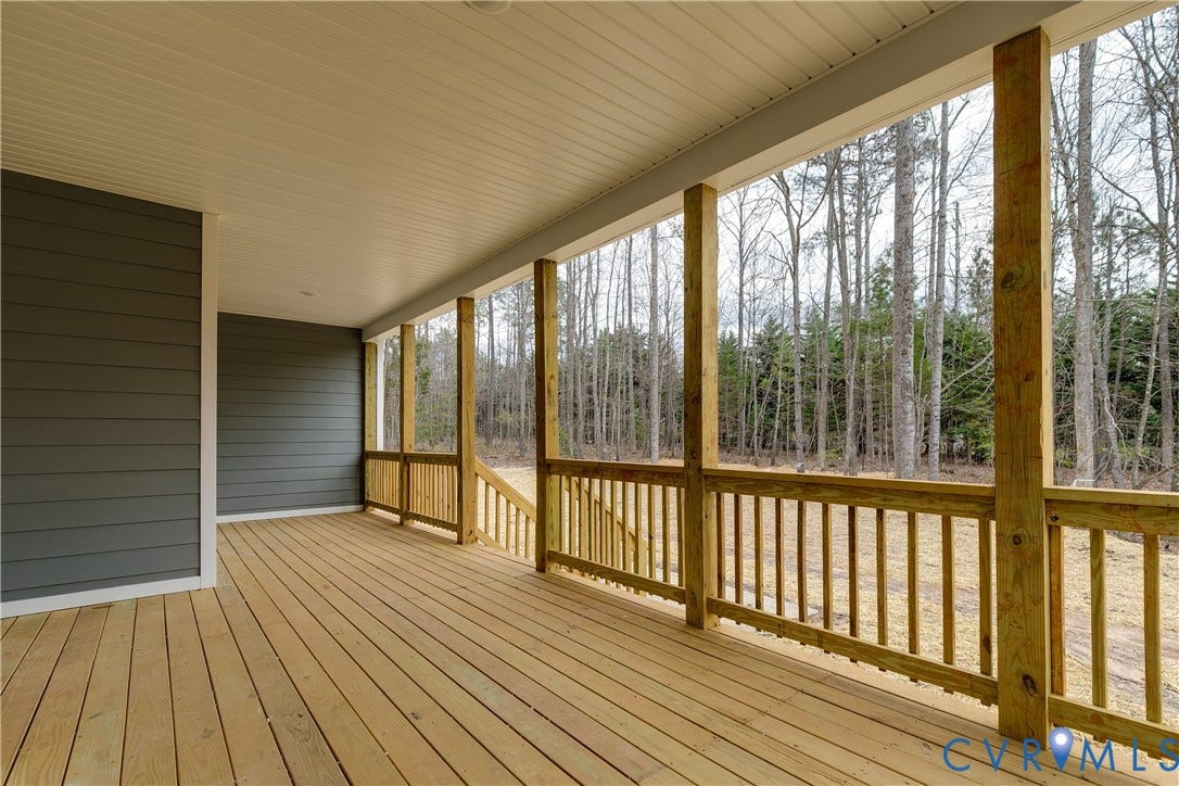 1397 Meadow Grove (Lot 10) Drive, Meadow Grove, Powhatan, VA 23139 Covered rear deck off of family room