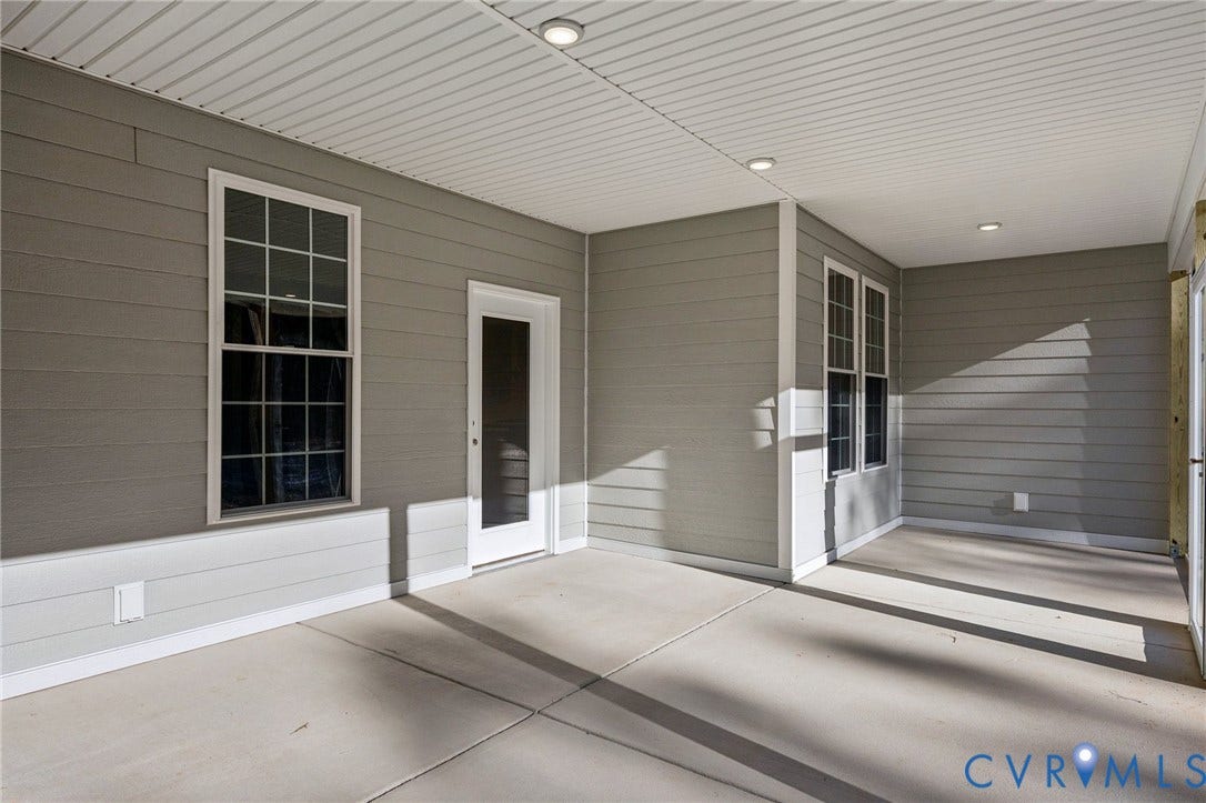 1397 Meadow Grove (Lot 10) Drive, Meadow Grove, Powhatan, VA 23139 Covered rear deck.