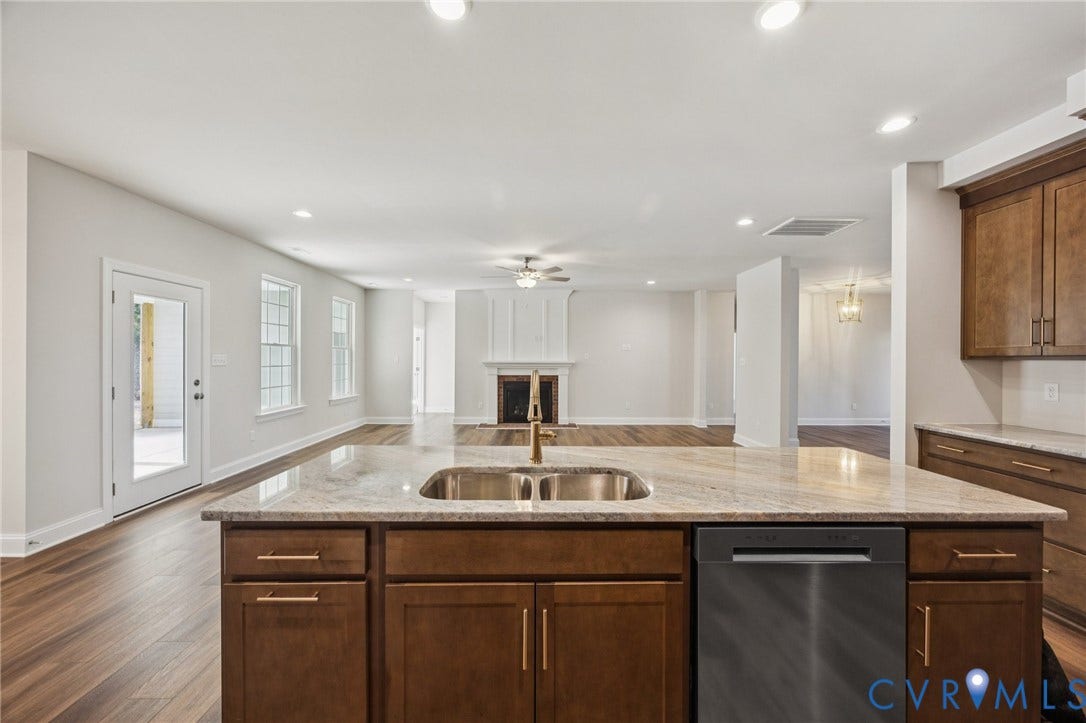 1397 Meadow Grove (Lot 10) Drive, Meadow Grove, Powhatan, VA 23139 View to family room from Kitchen