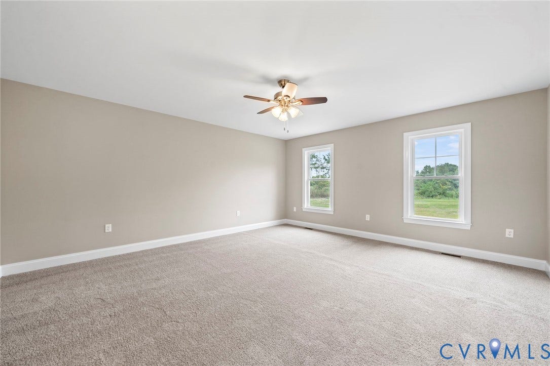 The primary for this home has LVP not carpet as pictured.