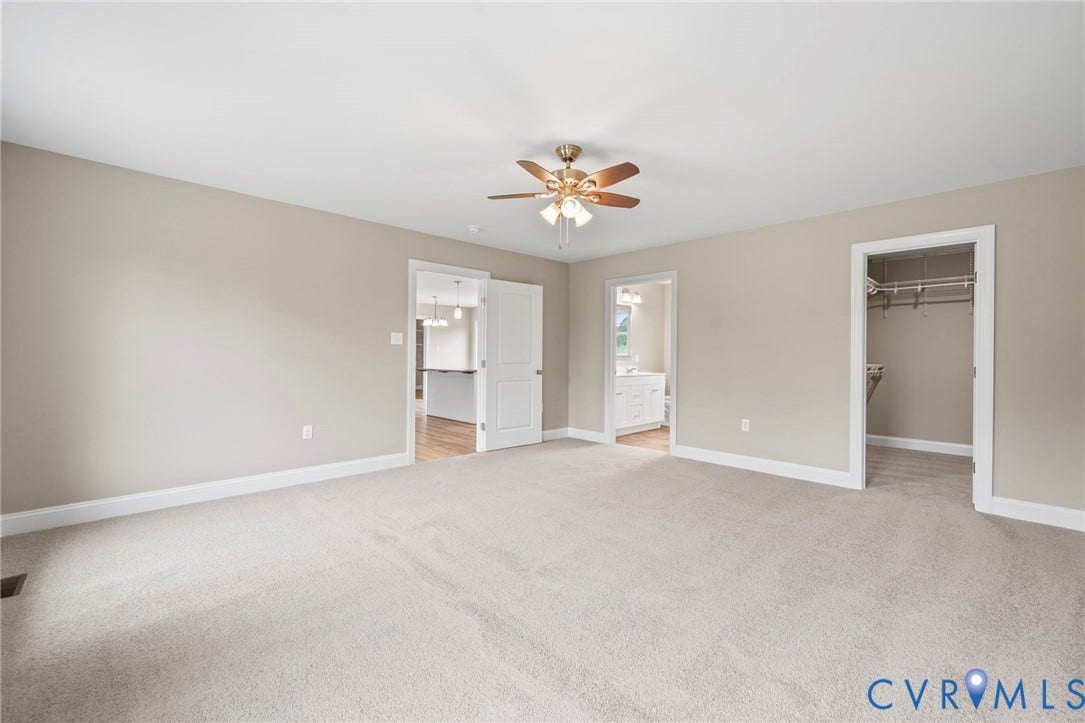 The primary for this home has LVP not carpet as pictured.