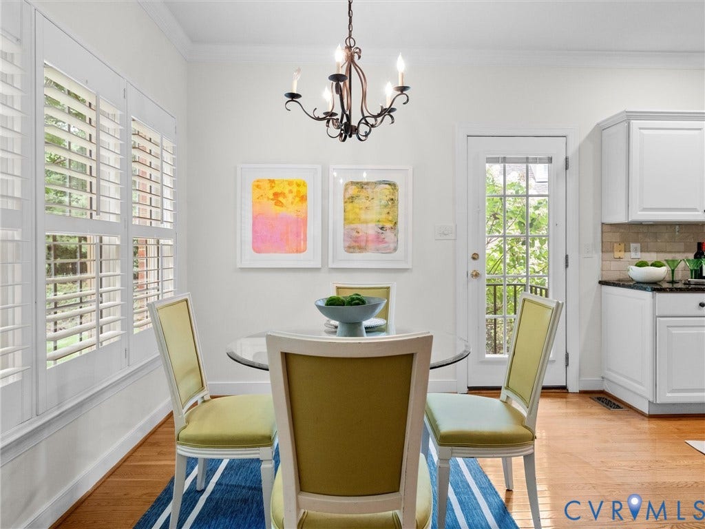 2214 Founders View Lane, Fb Golf Villas, Powhatan, VA 23113 Bright dining area off the kitchen w/plantation shutters