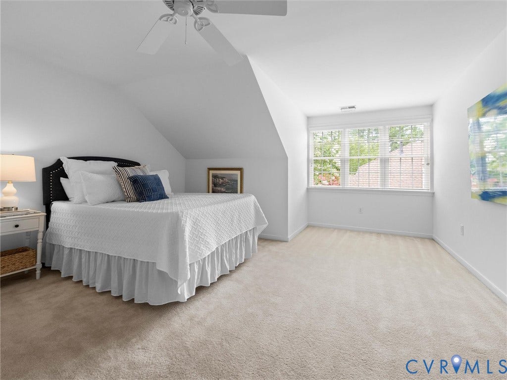 2214 Founders View Lane, Fb Golf Villas, Powhatan, VA 23113 large upstairs bedroom 2 with wall to wall carpet