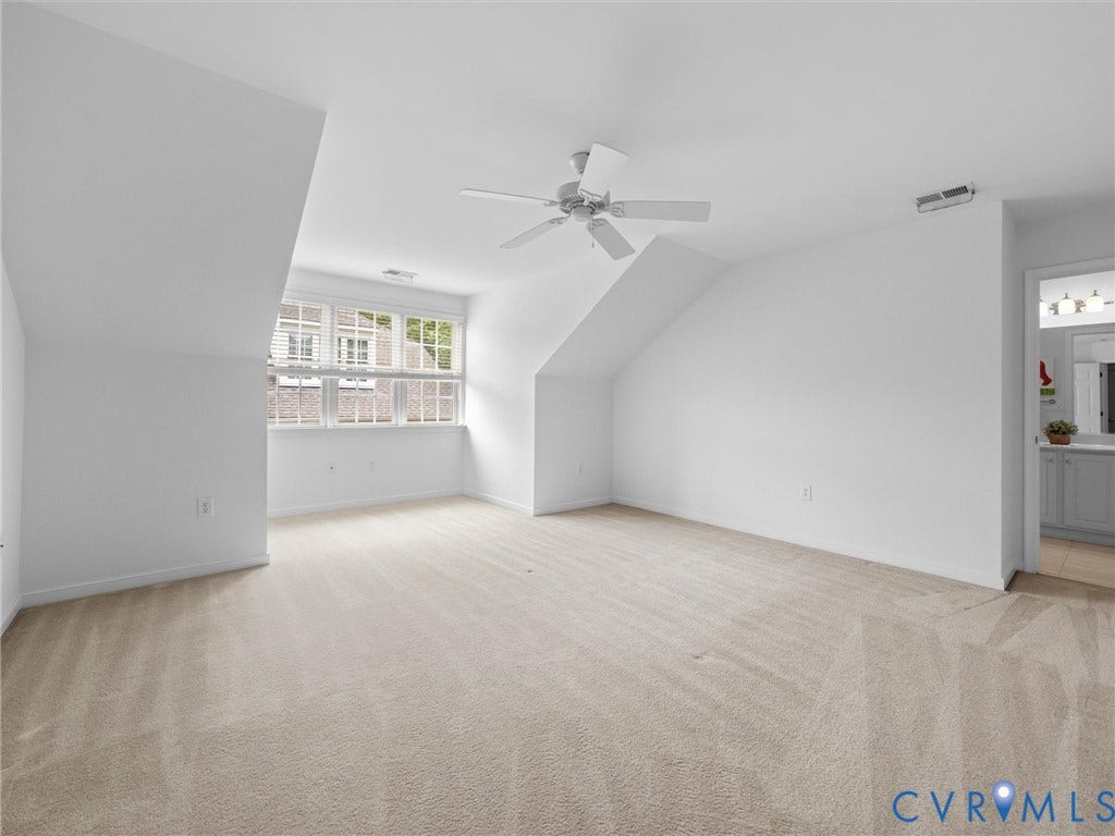 2214 Founders View Lane, Fb Golf Villas, Powhatan, VA 23113 large upstairs bedroom3 with wall to wall carpet