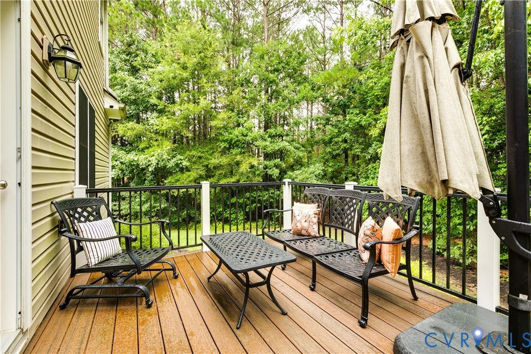 4907 Winding Branch Road, Moseley, VA 23120 Trex deck featuring dark metal railings