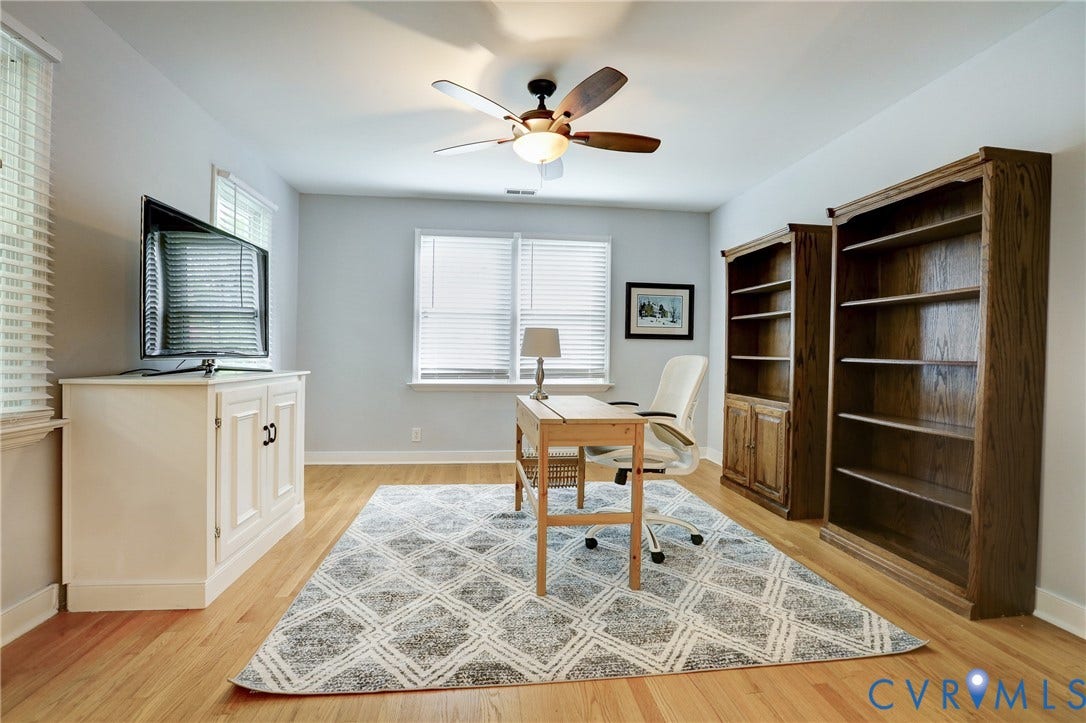 1401 Chowan Road, Henrico, VA 23229 Bright room featuring wood-finish flooring and light-toned walls