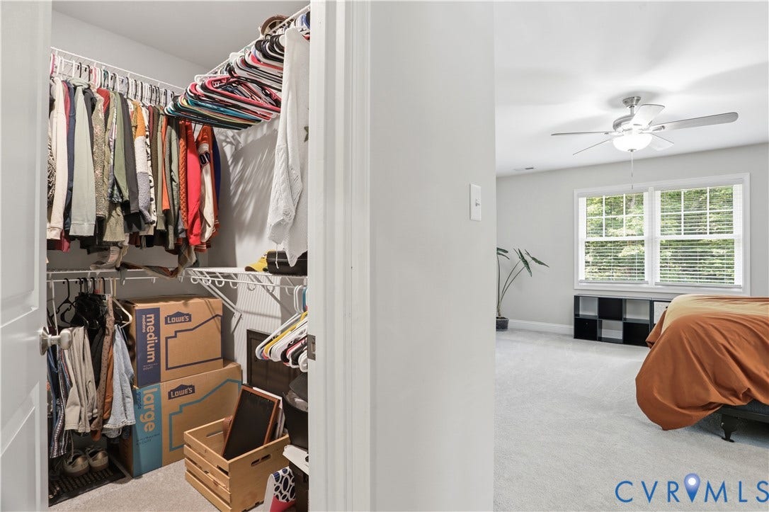 4939 Shannon Hill Road, Kents Store, VA 23084 One of two walk in closets in the primary bedroom