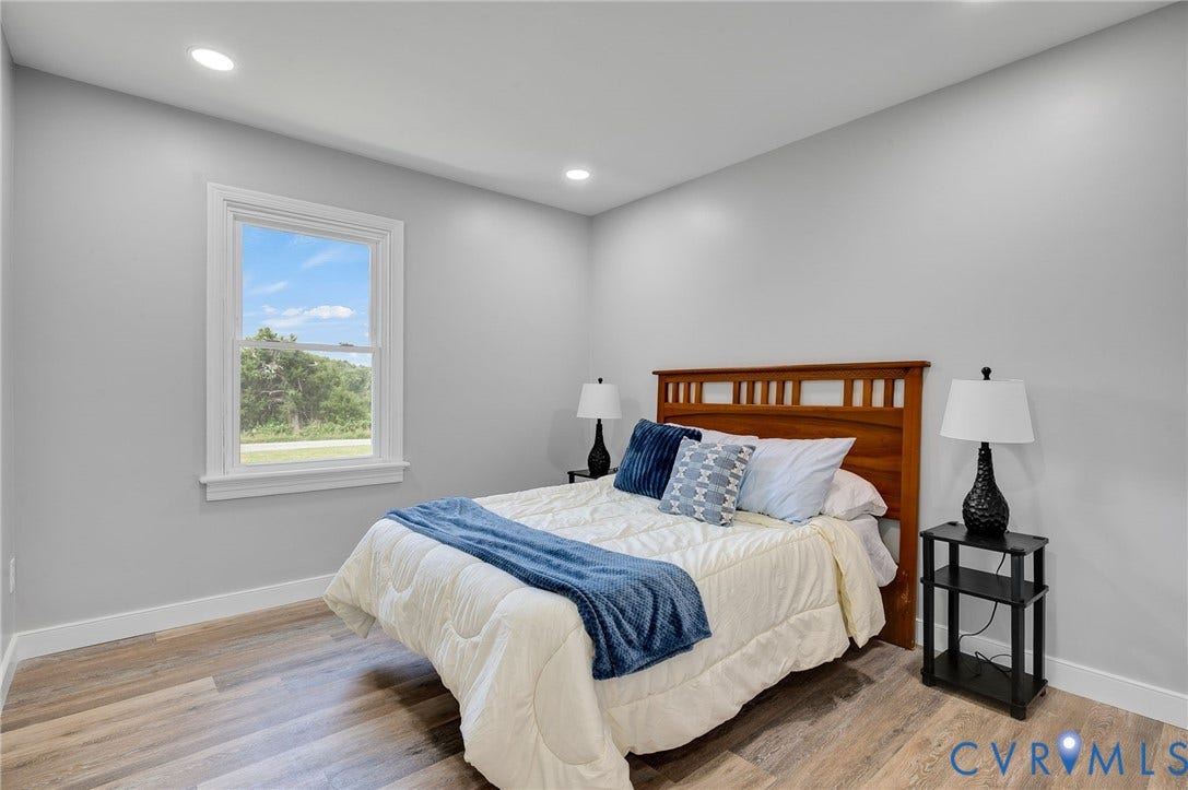 3508 Jefferson Landing Road, #R, Powhatan, VA 23139 Recessed lighting, wood-finish flooring, and a single window with white trim