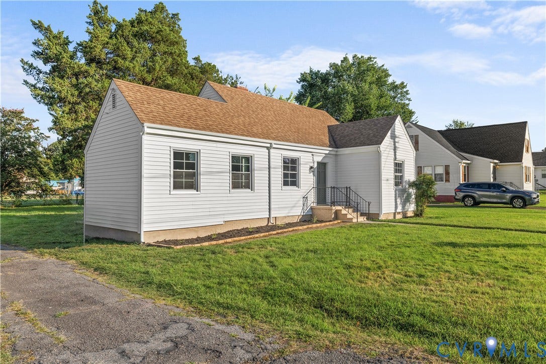 3516 Virginia Street, Woodlawn, Hopewell, VA 23860 Single-story dwelling with white siding and a brown shingle roof