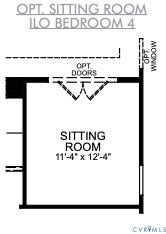 Optional Sitting Room attached to the Primary Bedroom selected for the home.