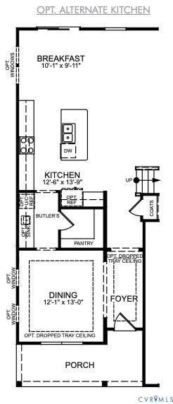 Optional Alternative Kitchen selected for the home.