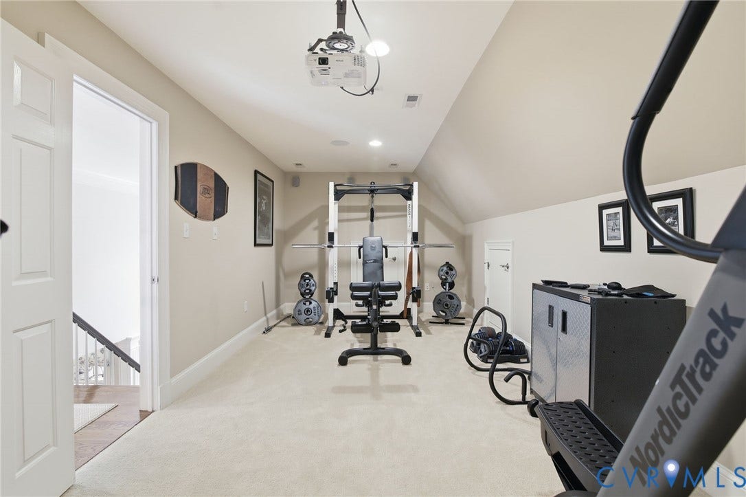435 Shadow Creek Lane, Manakin Sabot, VA 23103 Carpeted bonus room with a sloped ceiling and recessed lighting