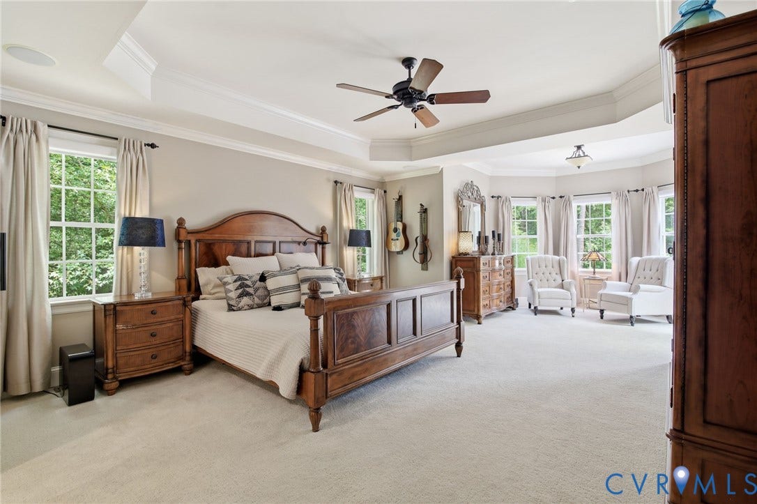 435 Shadow Creek Lane, Manakin Sabot, VA 23103 Spacious carpeted room featuring a ceiling fan, recessed lighting, and multiple windows