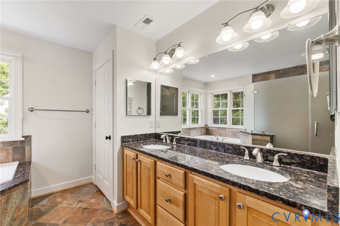12305 Bradford Landing Way, Wyndham, Glen Allen, VA 23059 Ensuite Bath with dual vanity, separate shower and soaking tub and private toilet closet