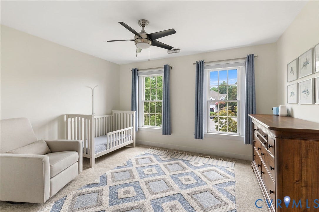 12305 Bradford Landing Way, Wyndham, Glen Allen, VA 23059 Bedroom with ensuite shared bathroom. ceiling fan and closet