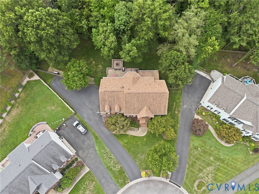 12305 Bradford Landing Way, Wyndham, Glen Allen, VA 23059 drone view showing the private lot