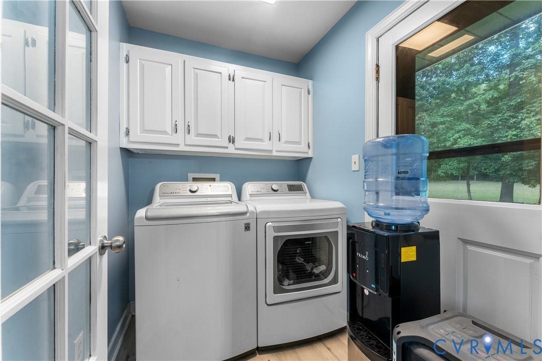 3927 Hughes Creek Road, Powhatan, VA 23139 Built-in cabinetry, wood-finish flooring, and a glass-paneled door