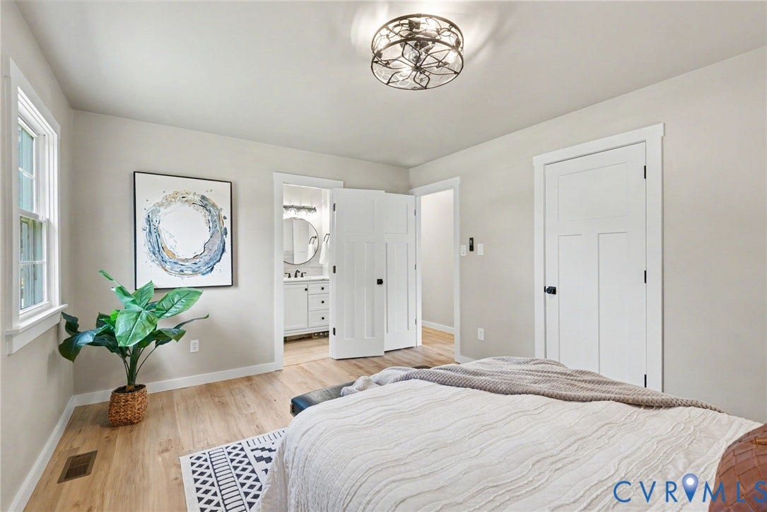 8906 Huntingcreek Place, Chesterfield, VA 23237 New LVP Flooring, Craftsman Style Doors and Trim to include Baseboards, Beautiful Ceiling-Mounted Light Fixture with Ceiling Fan! Large Closet and Private Access to Bathroom!