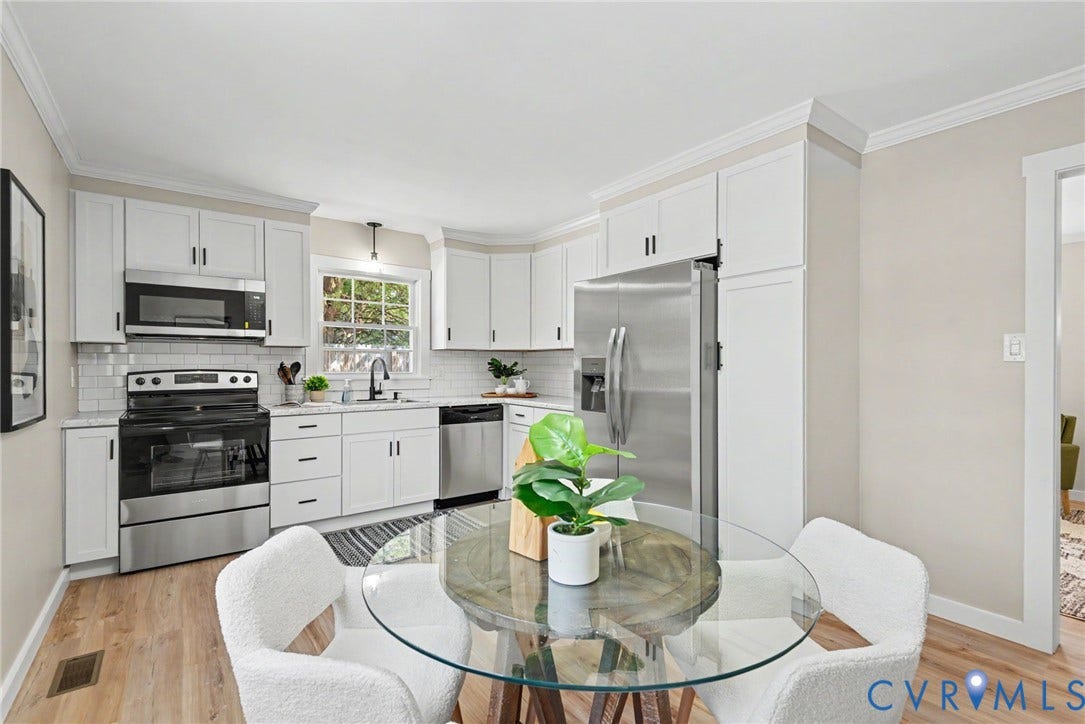 8906 Huntingcreek Place, Chesterfield, VA 23237 Complete Kitchen Renovation including Brand New Shaker Style Cabinets with Built-in Pantry and Black Hardware! Stainless Appliances, Subway Tile Backsplash and New LVP Flooring!
