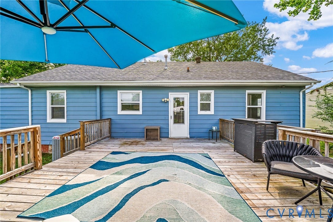 3304 Carlton Road, Henrico, VA 23223 Expansive outdoor deck featuring wood flooring and railings