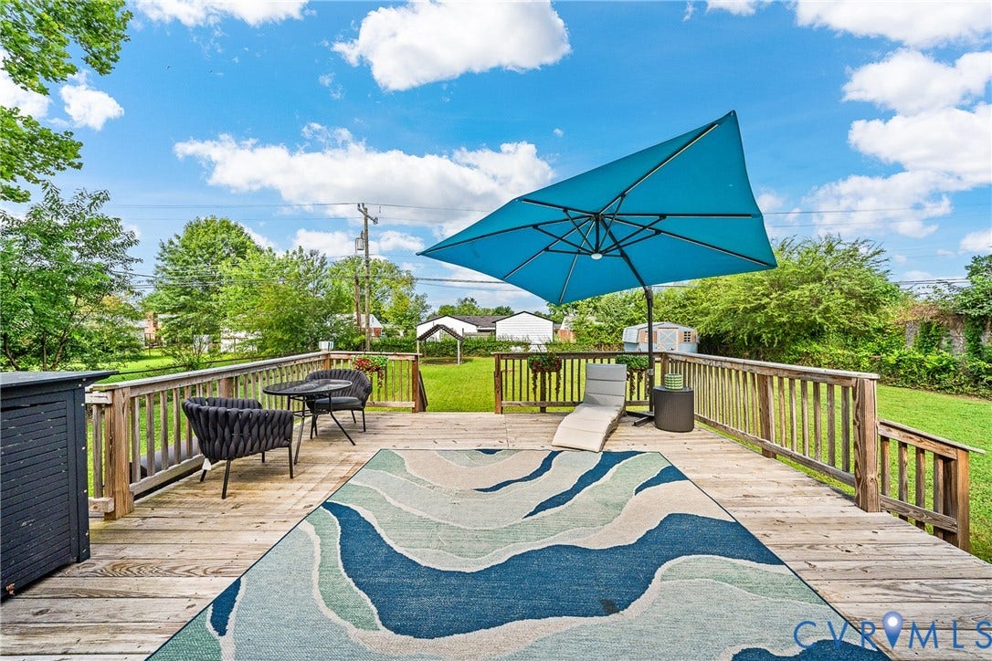 3304 Carlton Road, Henrico, VA 23223 Expansive outdoor deck featuring natural wood flooring and a perimeter railing