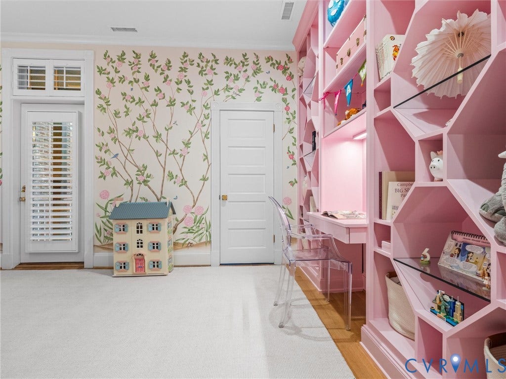 2242 Park Avenue, The Fan, Richmond, VA 23220 4th bedroom with custom built-in shelves & desk area