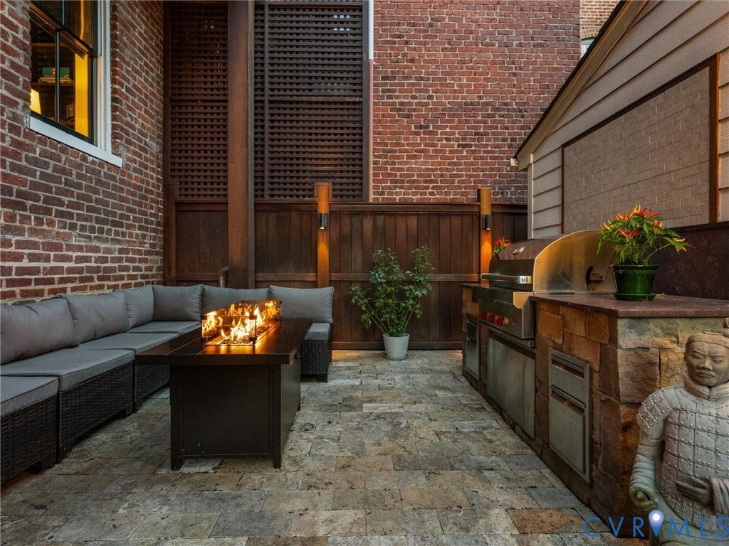 2242 Park Avenue, The Fan, Richmond, VA 23220 Twilight view of patio.