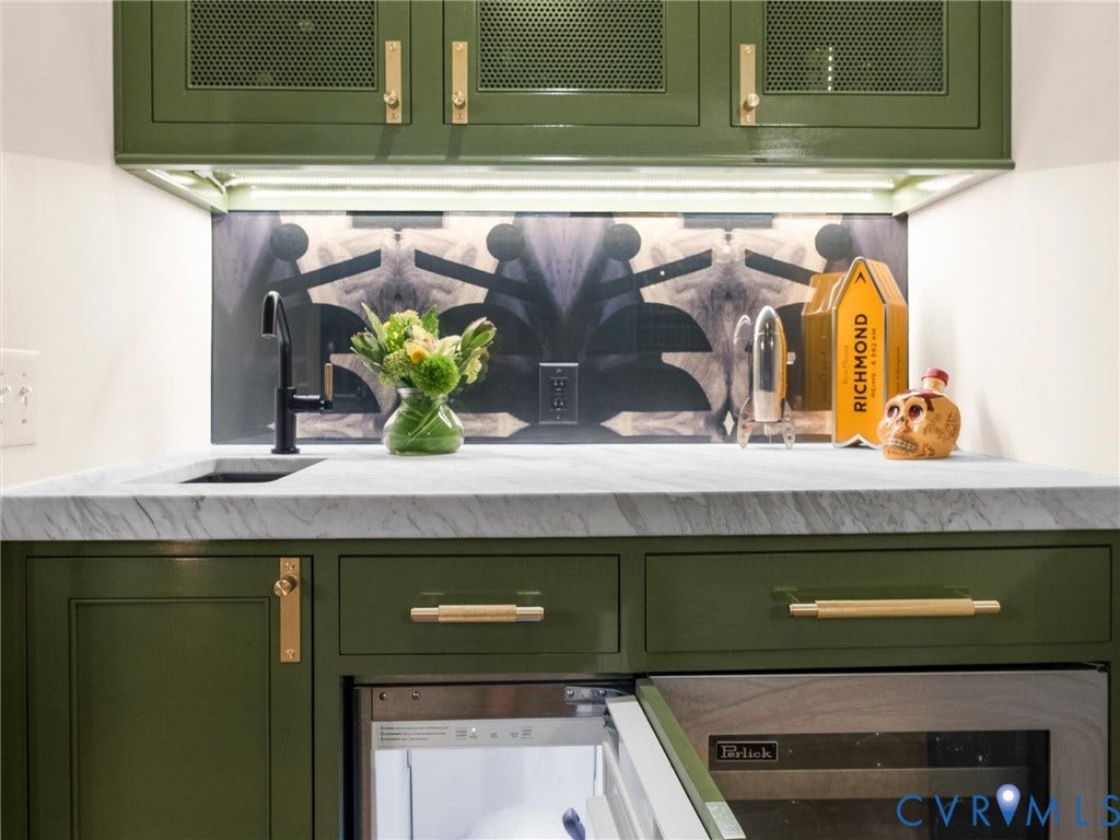 2242 Park Avenue, The Fan, Richmond, VA 23220 Wet bar with Perlick refrigerator, and Pellet ice maker