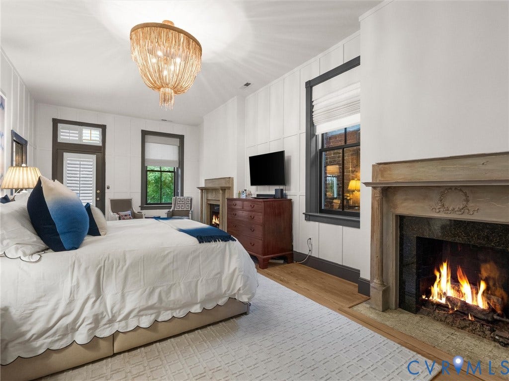 2242 Park Avenue, The Fan, Richmond, VA 23220 Primary is generous in size with two gas fireplaces and mantels.
